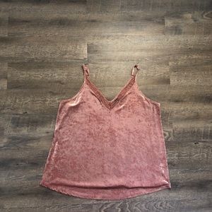 Pink velvet tank top